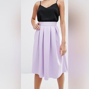 Asos petite midi prom skirt - in lilac size US 0